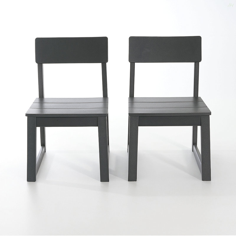 2-Pack  Grey HDPE Outdoor & Garden Backres  Modernist Designt Chairs, Gray