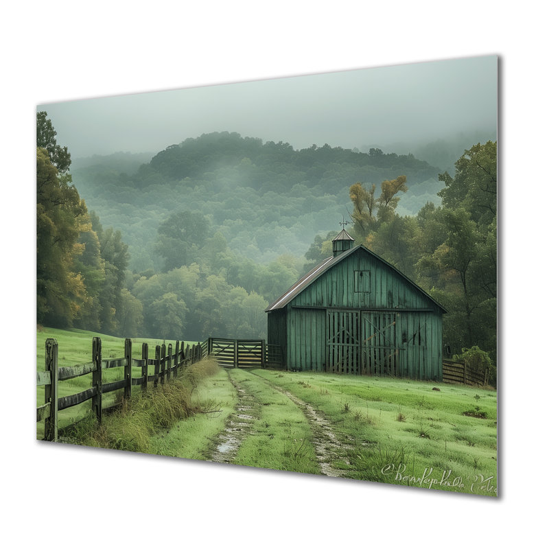 Green Summer Barn Farming Heritage - Art mural de grange, Métal métal, H 12 po x l 20 po x P 1 po
