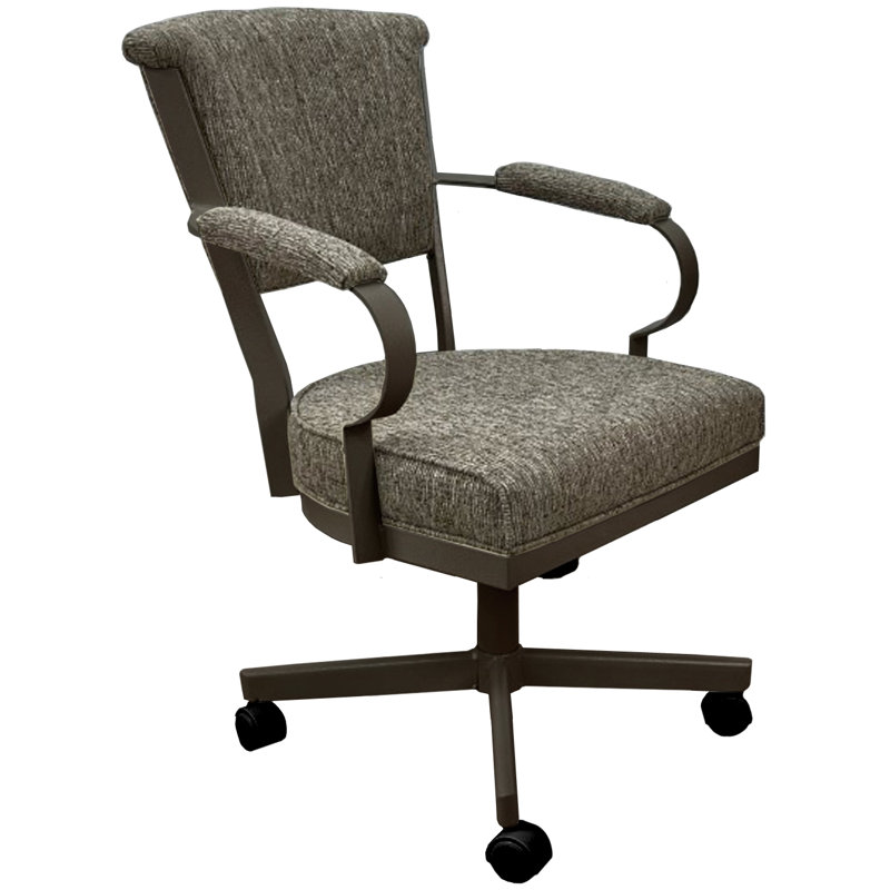 Chaise avec accoudoirs en métal Urial, Bois flottant Hemsath, Brun