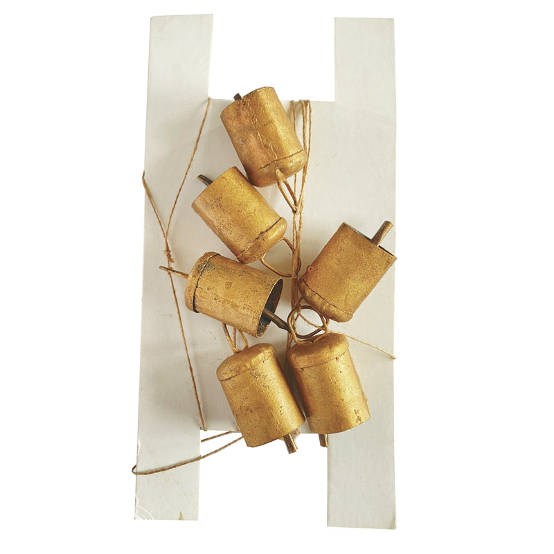 Gold Iron Bell Garland with Jute Cord