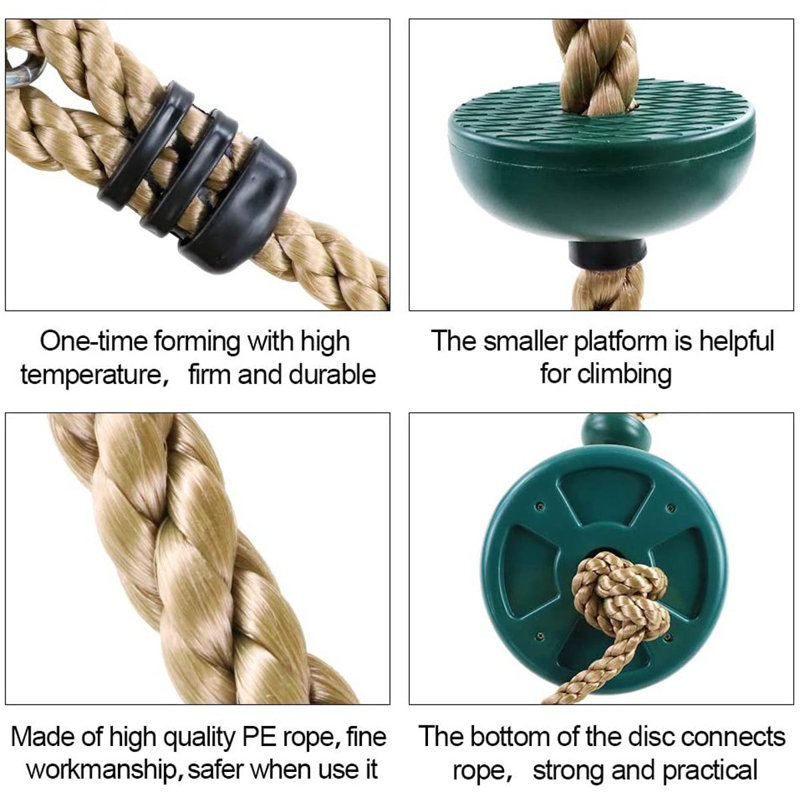 Goodwish 12'' Disc Swing with Mounting Hangers and Chains, Green
