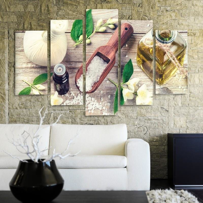 Herbs And Spices - 5 Piece Wrapped Canvas Print, 100cm H x 150cm W