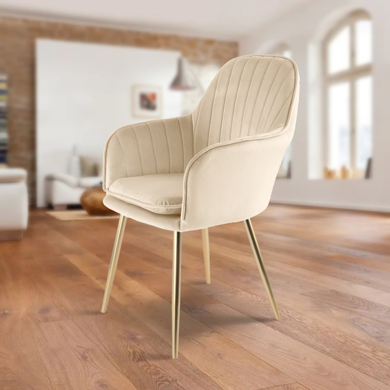 Ariella Velvet Armchair, Champagne, Gold