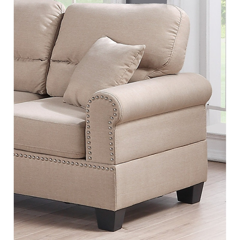 Jolyn Modern Canapé Sand Polyfiber Lin
