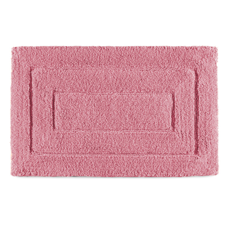 Estabrook Cotton Blend Non-Slip Bath Rug, Wild Salmon, 24" H x 40" W