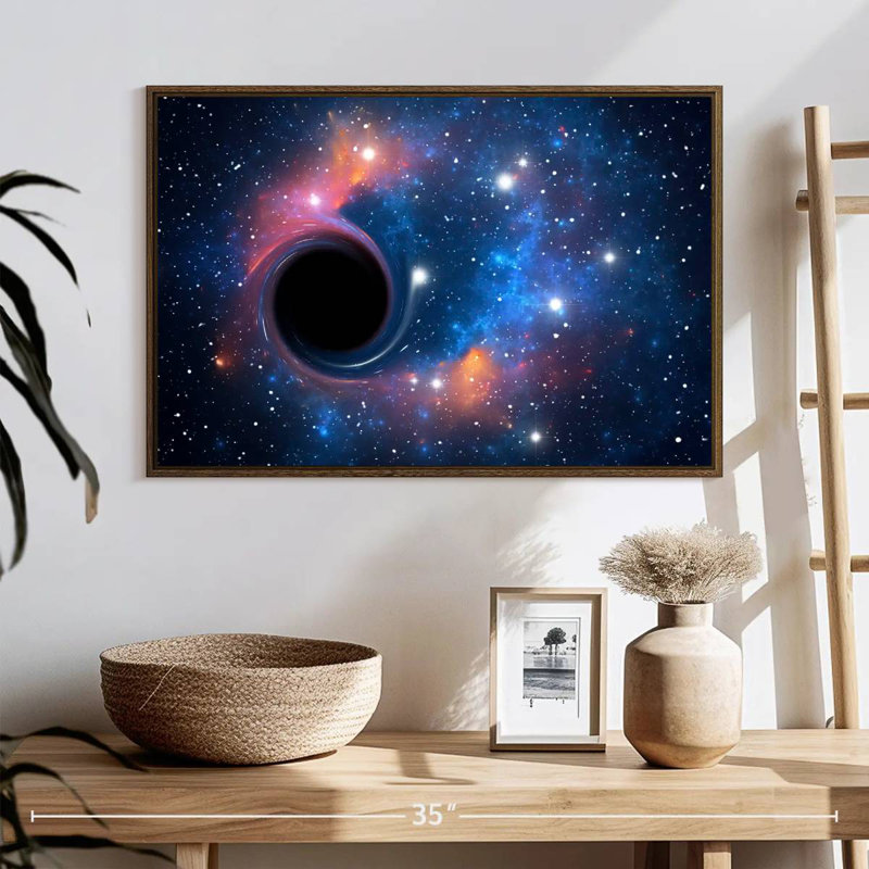 Black Hole In Outer Space, 25" X 17", Floating Frame Walnut
