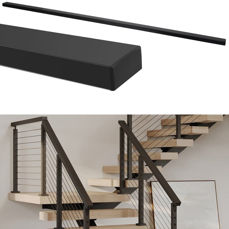 6'6" Handrail For Cable Railing System Stainless Steel Rectangular Handrail