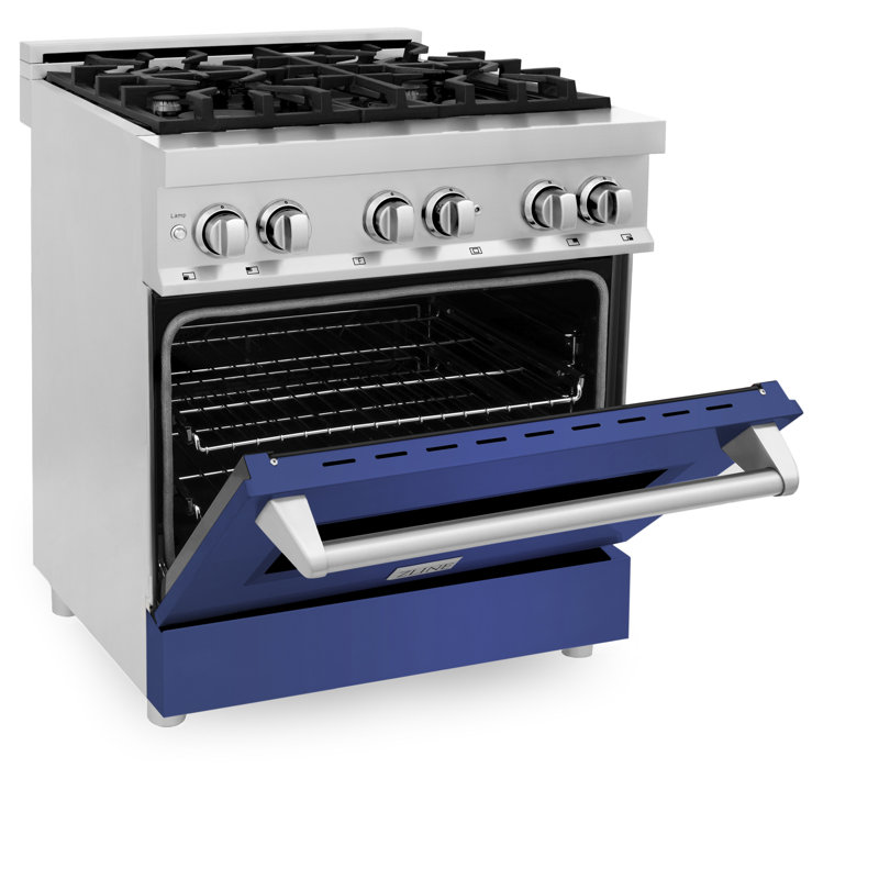 ZLINE 30" Legacy Dual Fuel Range, Blue Matte Stainless Steel