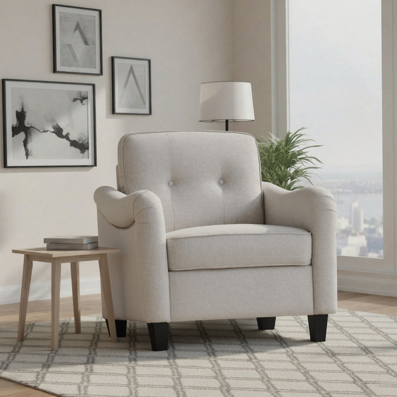Ensemble de canapés de salon 3 pièces avec canapé modulaire, causeuse et fauteuil Modern, Beige