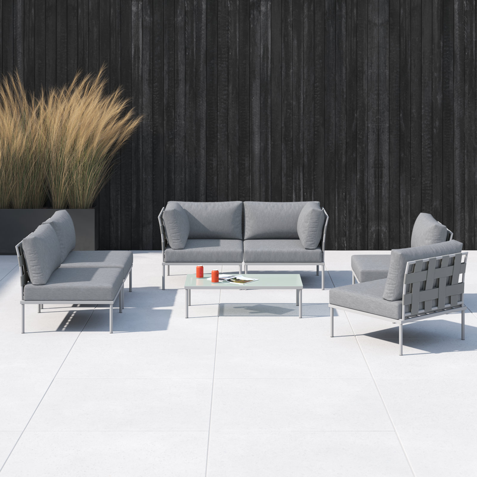 Harmony 6-Person Patio Seating Group, Gray