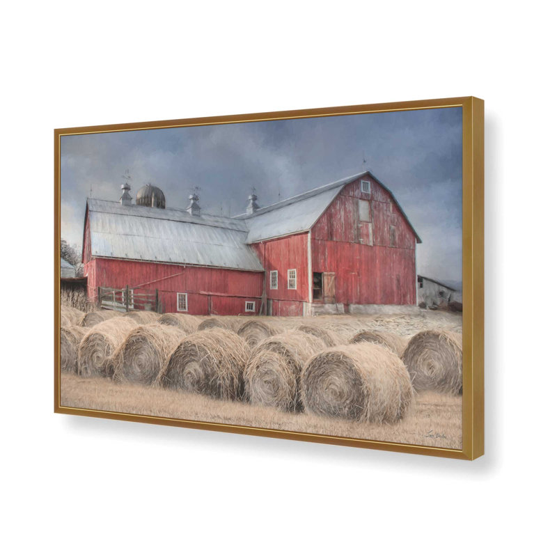 «The Hay Harvest» par Lori Deiter, reproduction d'art, L 36 x H 24, Impression encadrée, Or