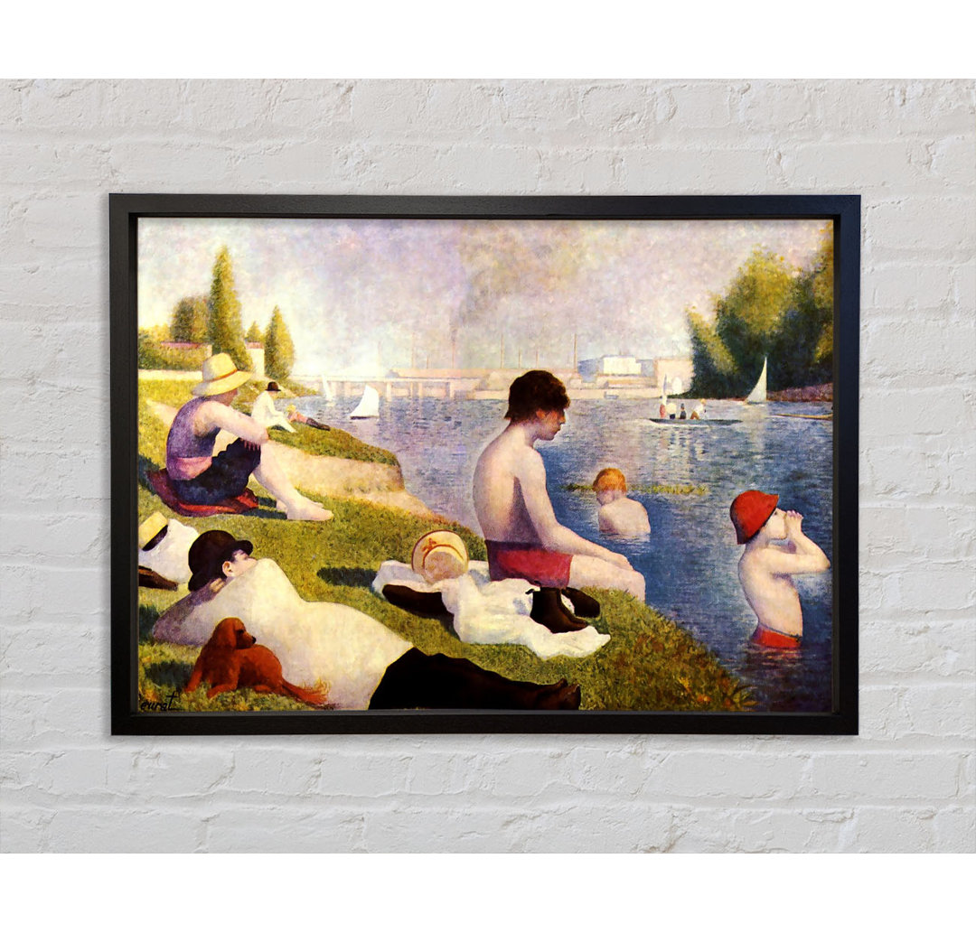 Ein Schwimmbad in Asnie`Re von Georges Seurat - Einzelbildrahmen Kunstdrucke auf Leinwand