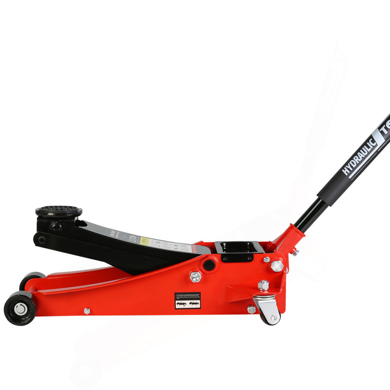 Cric de plancher à profil bas de 2,5 tonnes, cric de course en acier avec double pompe de levage Pistonsquick, plage de levage des crics de plancher hydraulique de 3,5 po à 19,5 po