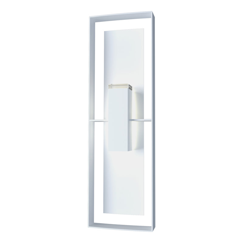Applique murale d'extérieur encastrée Shadow Box, Acier bruni côtier, Noir bord de mer, H 45 po x l 13 po x P 5,4 po