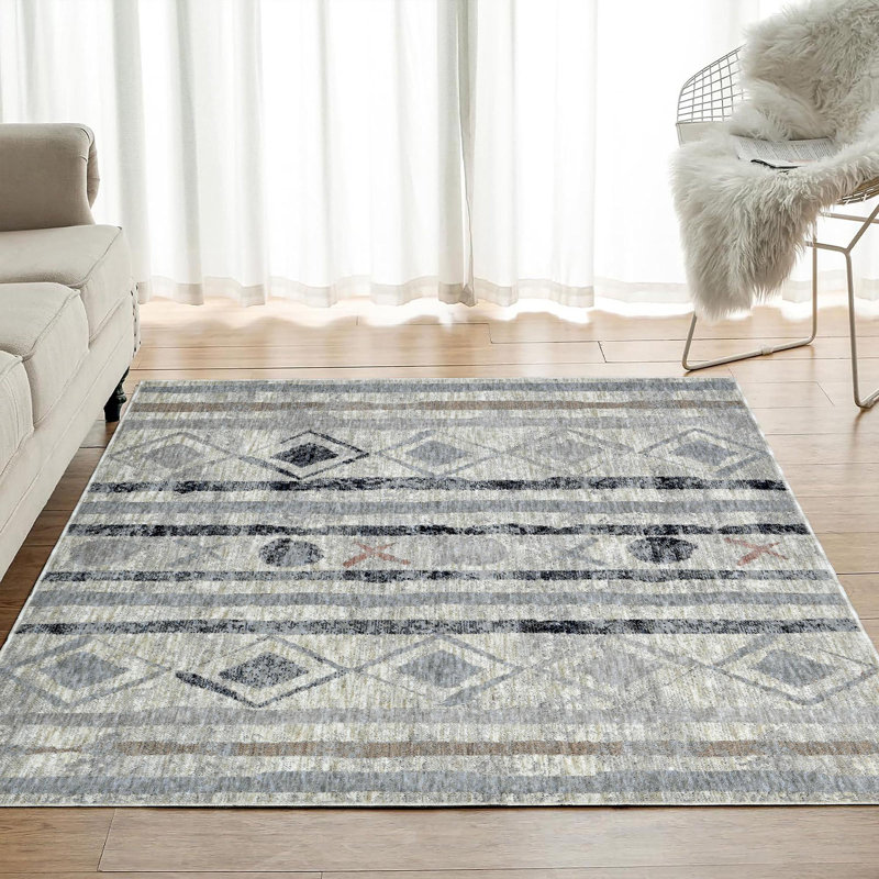 Tapis rectangulaire à motif antidérapant Josann, Rectangle 7 pi 10 po x 10 pi