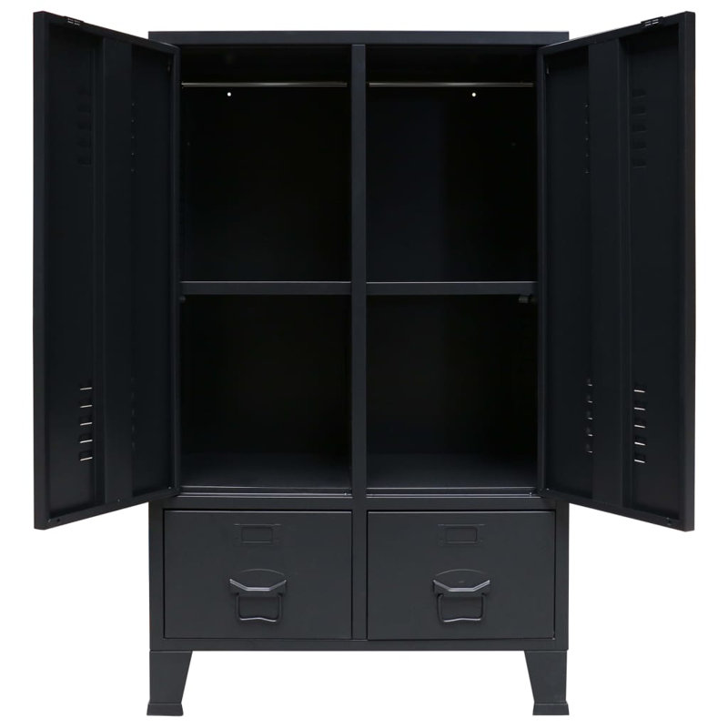Diaz Metal Armoire, Black