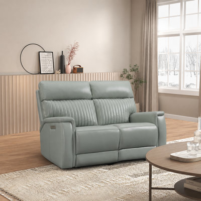 Canapé inclinable électrique deux places en cuir avec soutien lombaire zéro gravité et port USB intégré