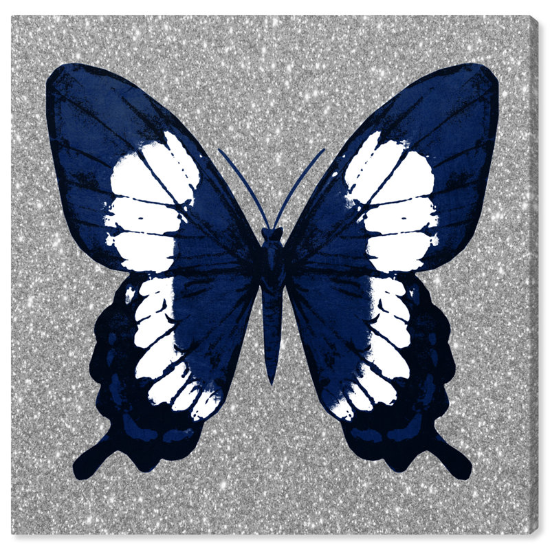 Animaux, papillon et paillettes - Insectes, Toile tendue, H 30 po x l 30 po x P 1,5 po