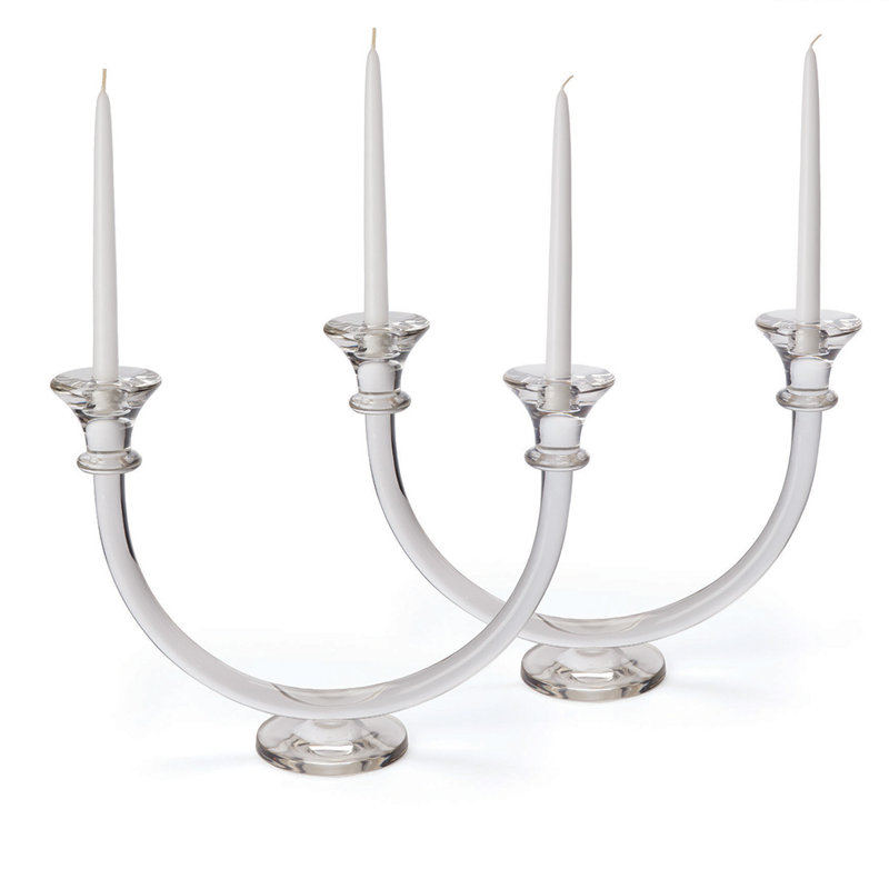Ensemble de chandelles de table en verre 2 pièces