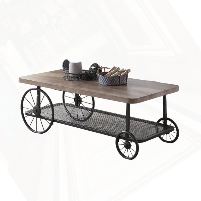Table basse en chêne et gris antique
