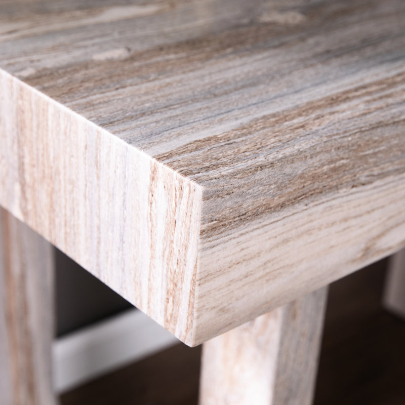 Bureau d'écriture en faux marbre - 44,75 po Espace de travail spacieux brun de style contemporain avec profondeur de 65,78 lb, conception géométrique