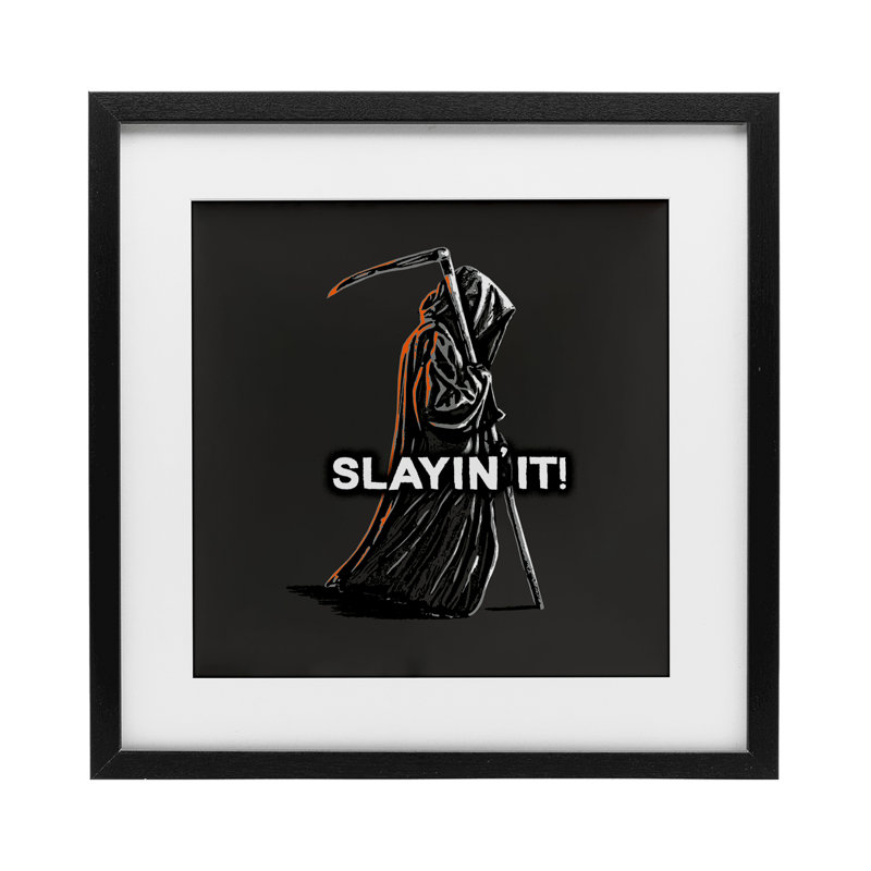 «Slayin 'It Grim Reaper», reproduction sous verre encadrée, conception de Jedco Brands, Inc., H 16 po x l 16 po