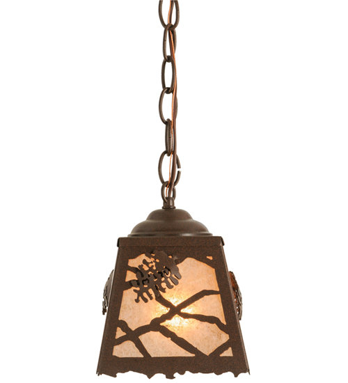 Rustic Lodge 1 - Light Pendant, Antique Copper, 11" - 40" H x 8.5" W x 8.5" D