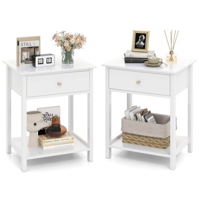 48cm W Manufactured Wood Bedside Table