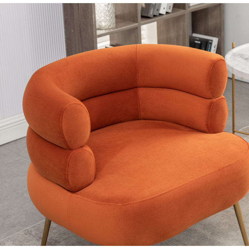Ensemble de conversation 3 pièces Demetrius, Velours orange
