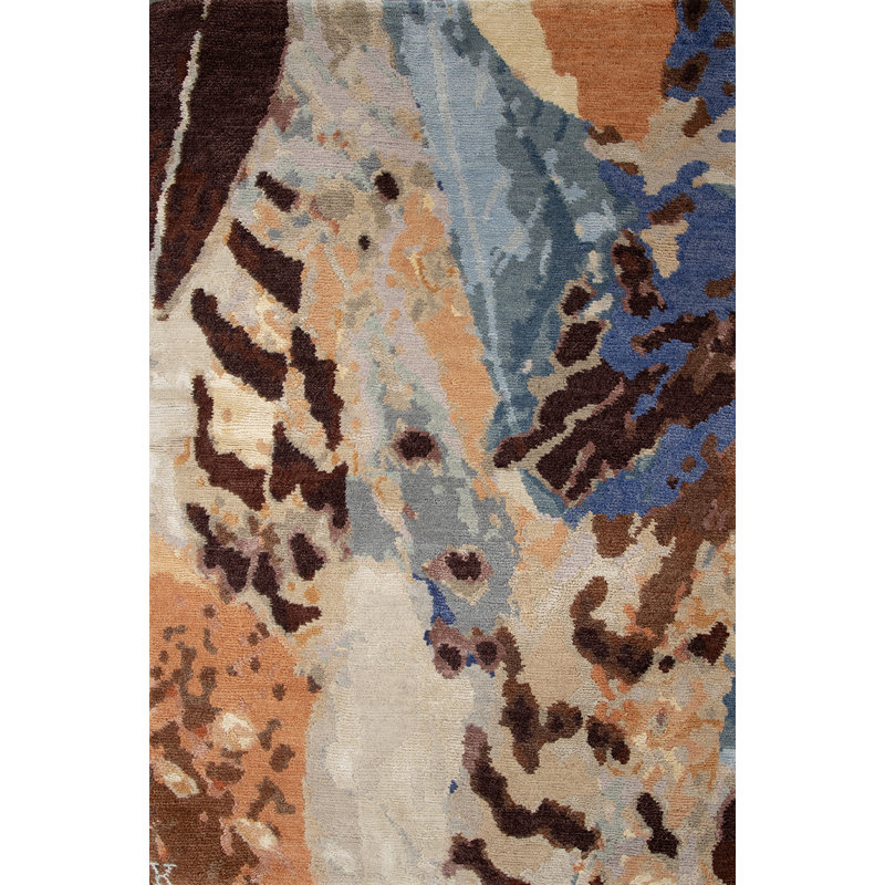Contemporary Hand Knotted Animal Print Area Rug, Rectangle 12' x 16'