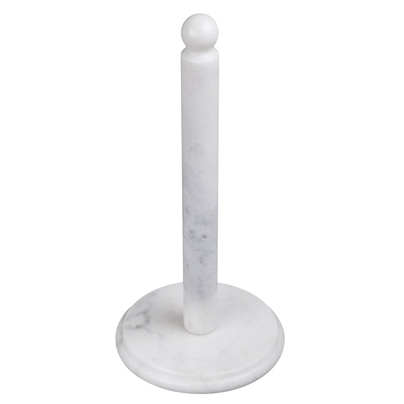 Distributeur de serviettes de cuisine en marbre naturel, H 13 po x l 6,5 po x P 6,5 po, Blanc
