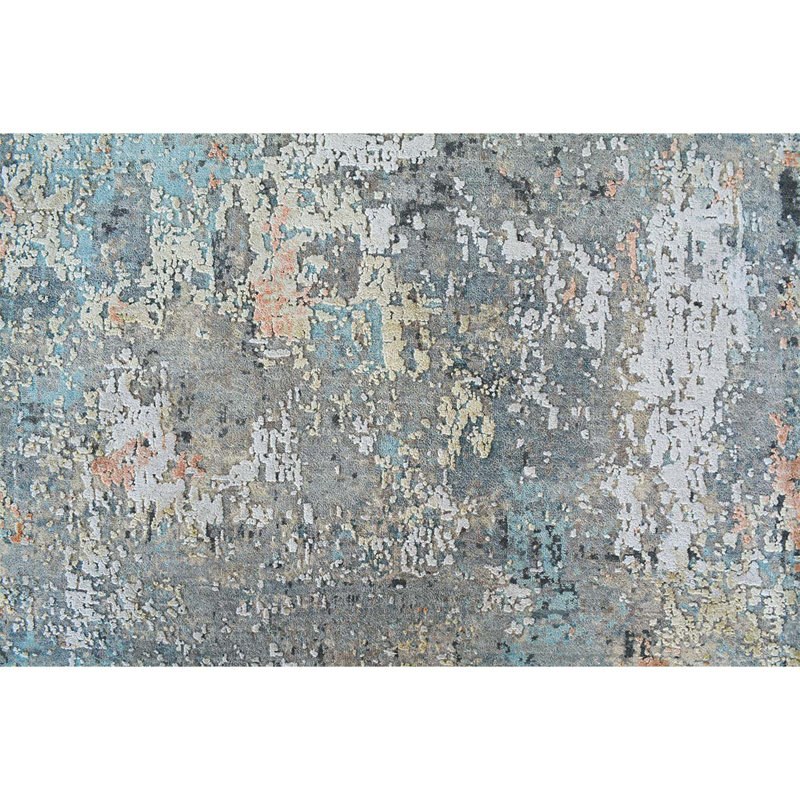 Hand Knotted Area Rug, Rectangle 4' x 6'