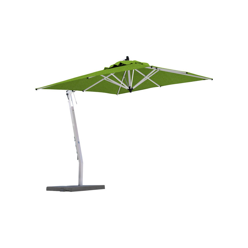 Picollo 10' Square Cantilever Umbrella, Paver Frame, Silver Gray