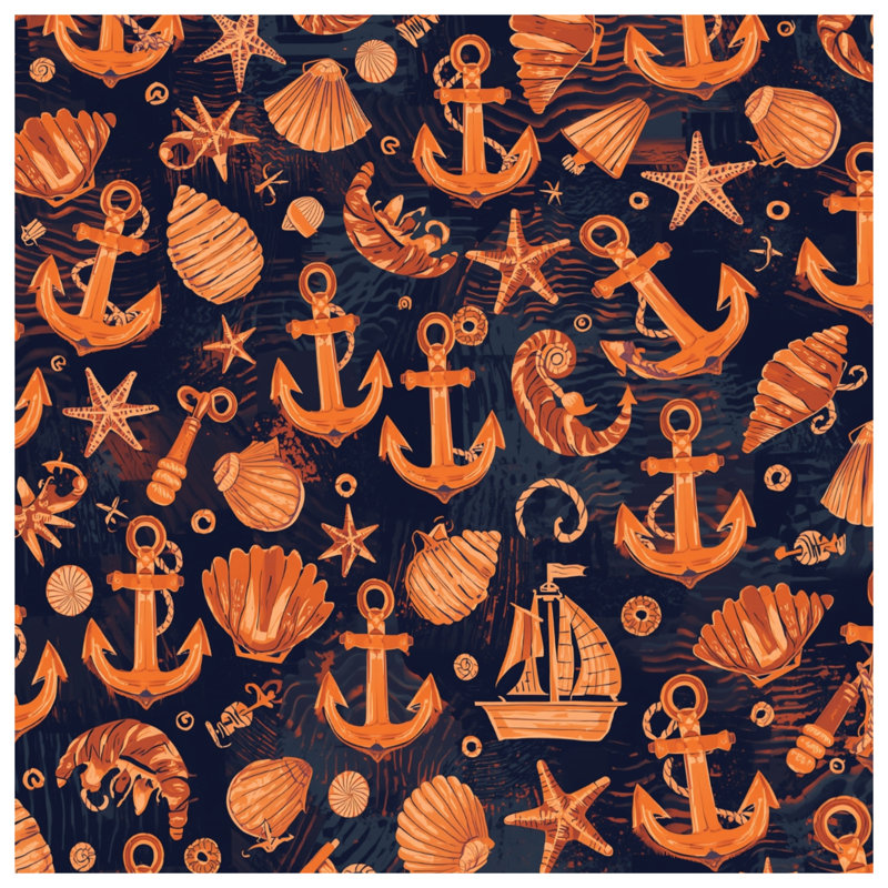 Édredon Nautical Anchors Shells, Grand lit