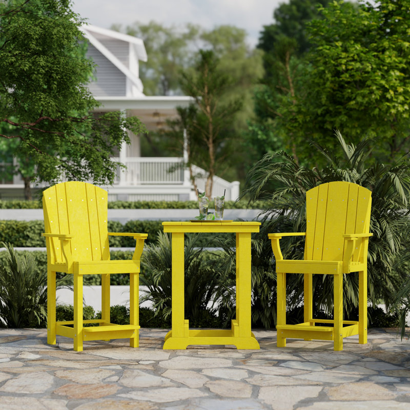 Heritage 3-Piece Patio Set, Lemon Yellow