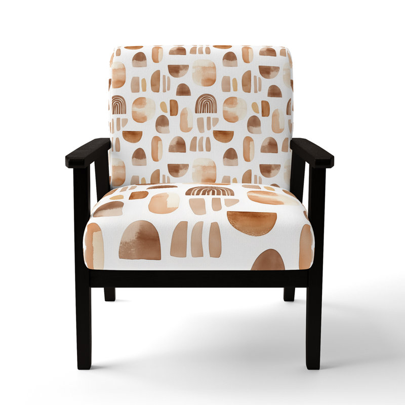 Chaise d'appoint géométrique - Fauteuil Cocoa Shapes, Accoudoirs carrés noirs