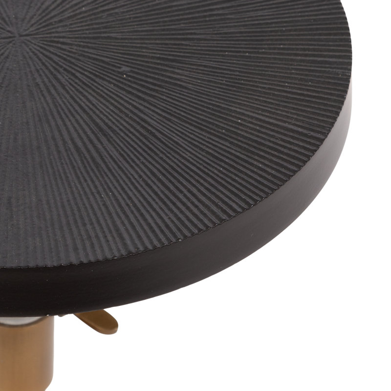 Table piédestal en métal Traditional, H 29,75 po x l 10 po x P 10 po, Plateau doré / base noire