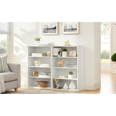 Multifunctional 8 - Layer Cd Bookcase, Adjustable Shelves, Detachable Into Two 4 Cabinets, Construction, 25 Lbs Shelf Load Bearing Storage Shelving, 6 , Suitable For Office,