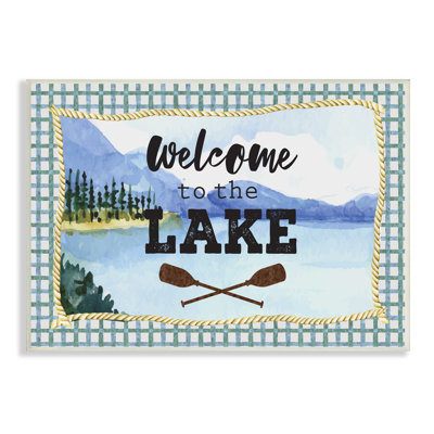 " Welcome To The Lake Phrase Crossed Oars Mountain Forest " by ND Art