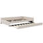 Lit plateforme tapissier avec port USB et gigogne