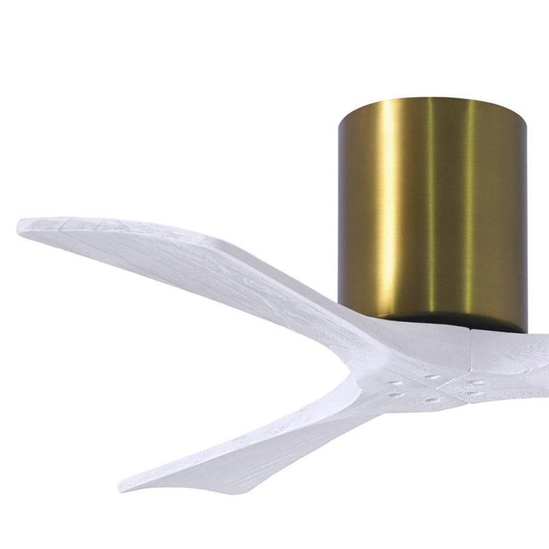 Ventilateur de plafond à 3 pales Olivier, Laiton brossé, Blanc mat, 42"