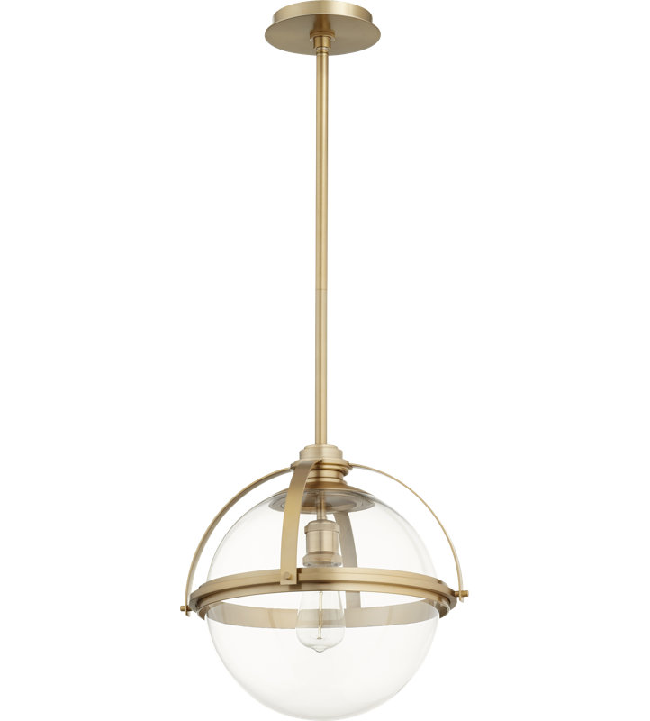 Doucet 1 - Light Sphere Pendant, Aged Brass, 15.5" H x 14.75" W x 5" D