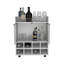 Chariot-bar St Andrews avec support intégré pour 8 bouteilles, armoire à double porte vitrée et surface supérieure bordée d'aluminium