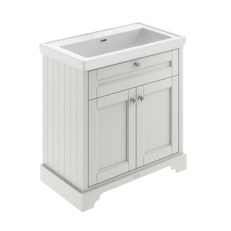 Old London 830mm Single Bathroom Vanity with Integrated Fireclay Basin, Cream