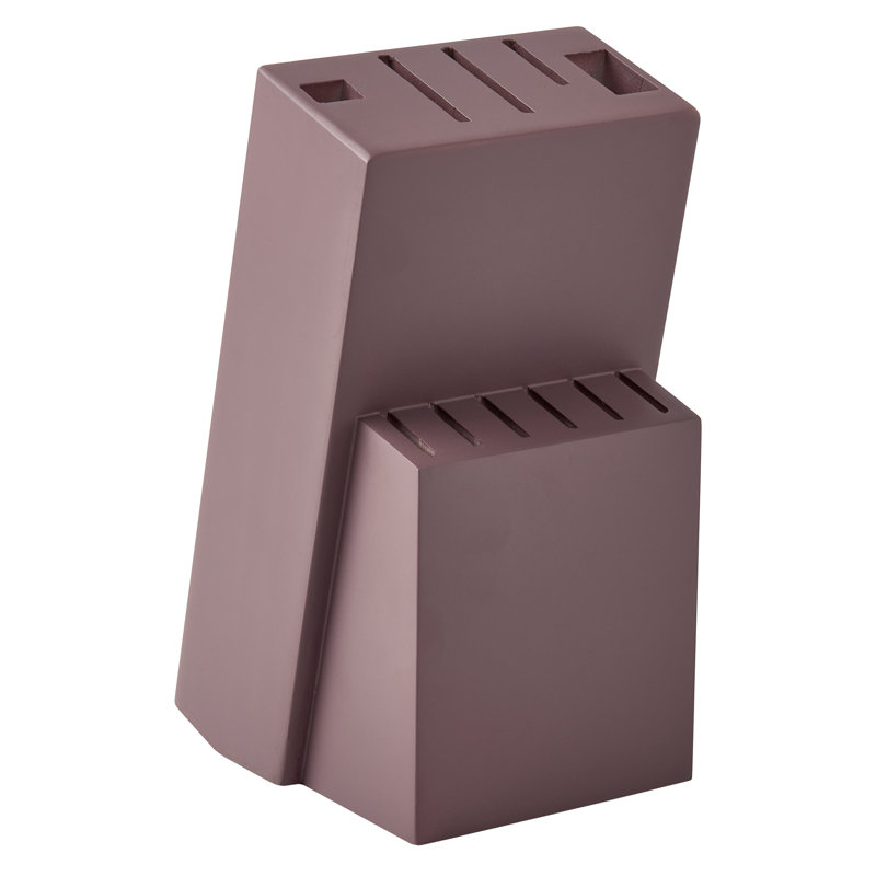 Ensemble de 12 couteaux de cuisine en acier inoxydable avec bloc de bois Basic Essentials, Mauve