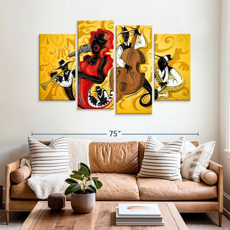 Abarca Abstract Jazz Band, 42" H x 68" W
