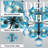Beybut 19 - Light Modern Glam Tiered Blue Glass Globes Bubble Kitchen Island Chandelier-262410820