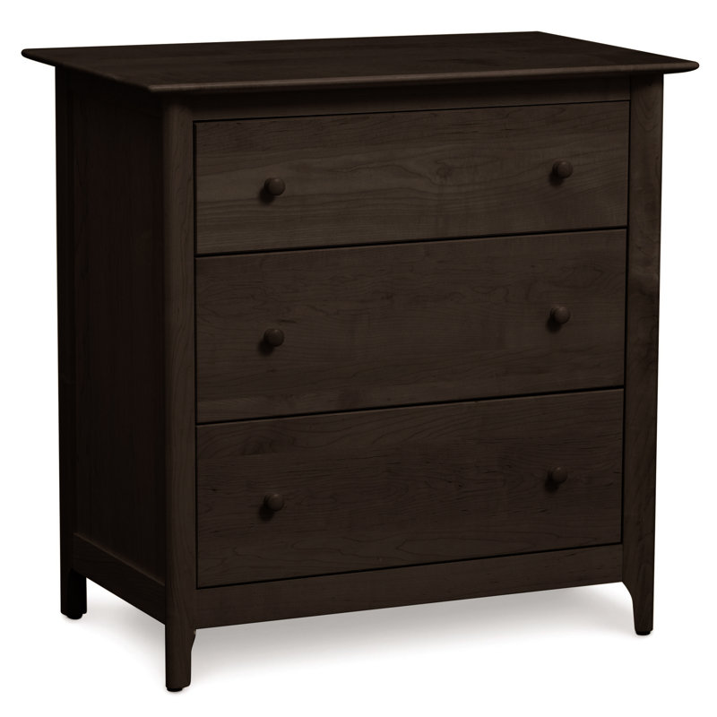 Sarah 3 - Drawer Solid Wood Dresser, Smoke Cherry