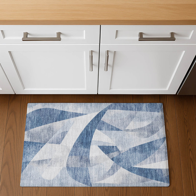 Premium Machine Washable Ashington AMF1836 Swirls Rug, Rectangle 1'8" x 2'6"