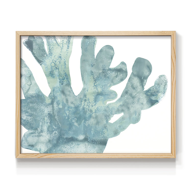 Blue Macro Coral I -Framed Print - Restickable, Naturel, H 8 po x l 10 po